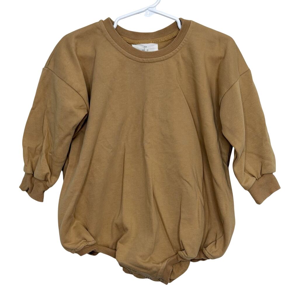 Addie Joy Company Oversized Cozy Romper Hazelnut Beige Size 18-24 Months